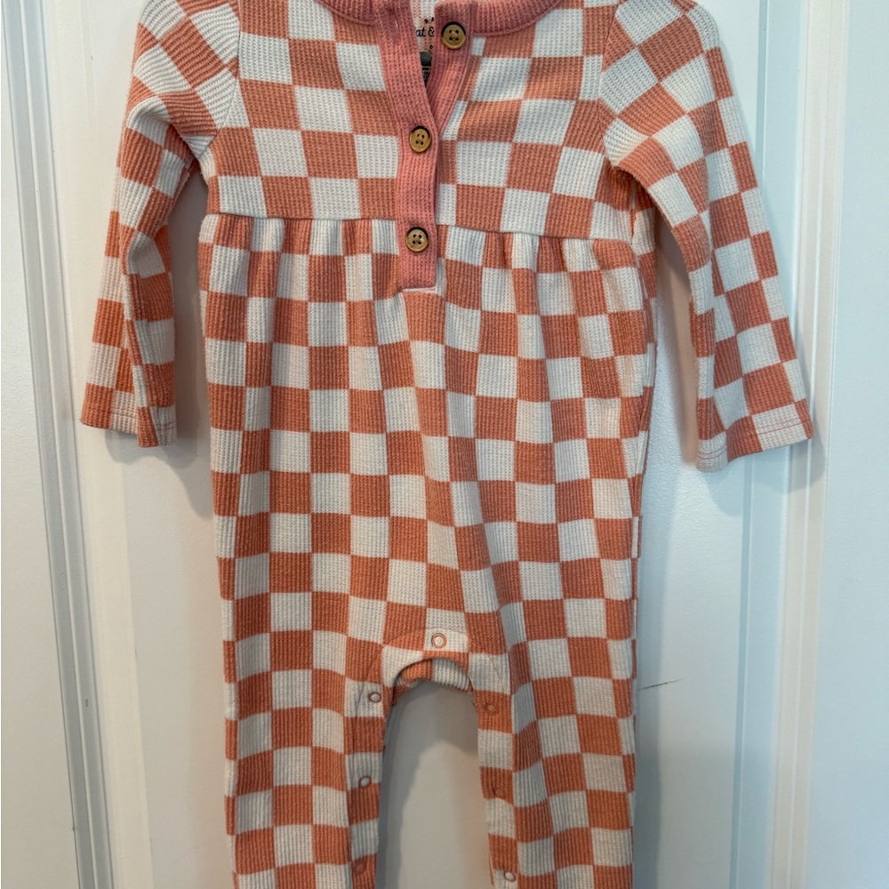 Cat & Jack Cozy Pink and White Footies One Piece